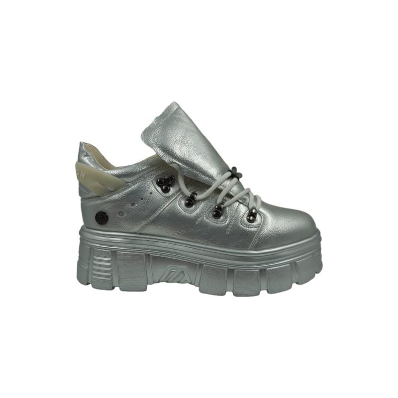 HERIEL - Zapatilla Plateada Plataforma Mujer
