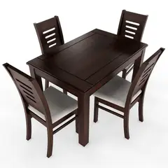 GENERICO - Juego de Comedor Roma 4 Sillas Chocolate Mesa Rectangular Madera