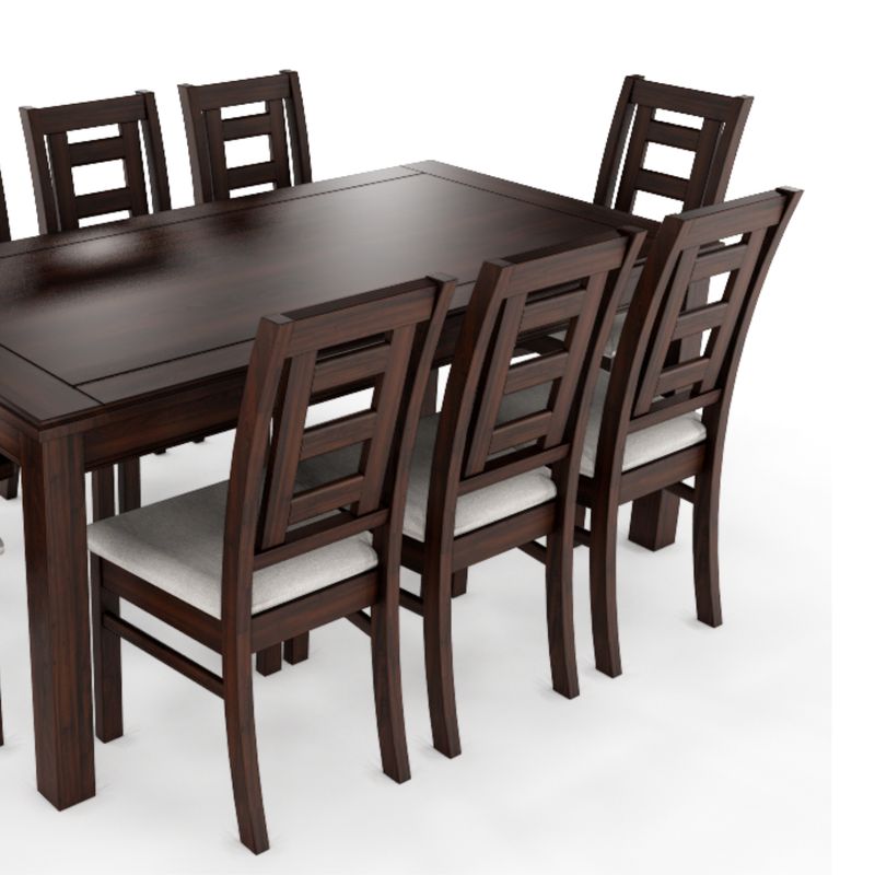 GENERICO - Juego de Comedor Sevilla 8 Sillas Chocolate Mesa Rectangular Madera