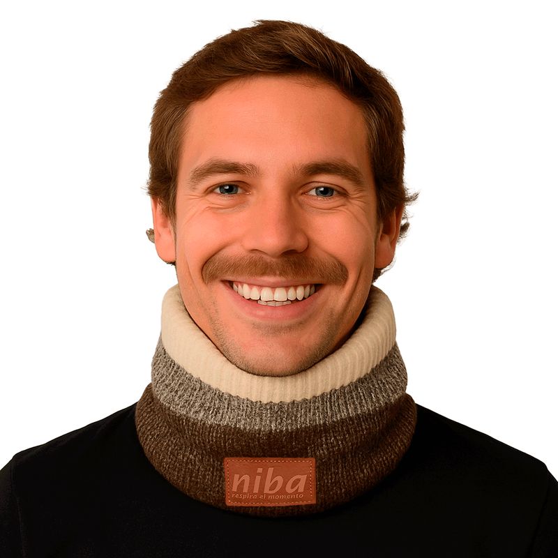 NIBA - Bufanda Circular Hombre Café beige Niba
