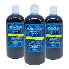 GENERICO - Pack 3 Shampoo Matizadores Cabello Azul Peluqueria