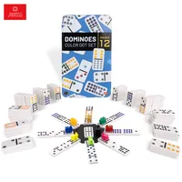 Juego Dominó Chancho 12 Con Caja Metálica 91 Piezas De Color