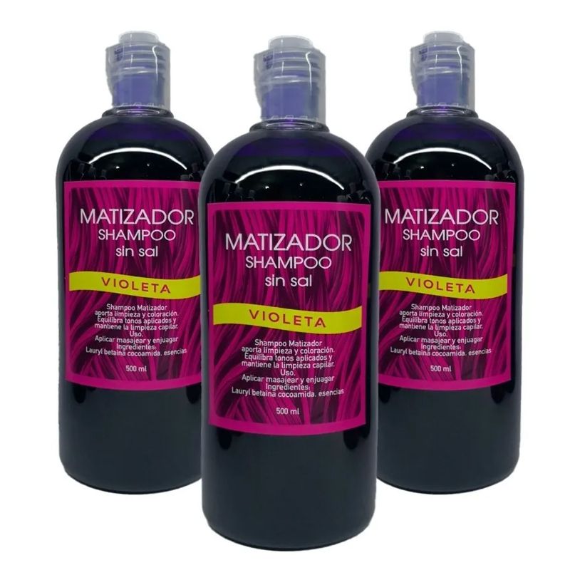 GENERICO - Pack 3 Shampoo Matizadores Cabello Violeta Peluqueria