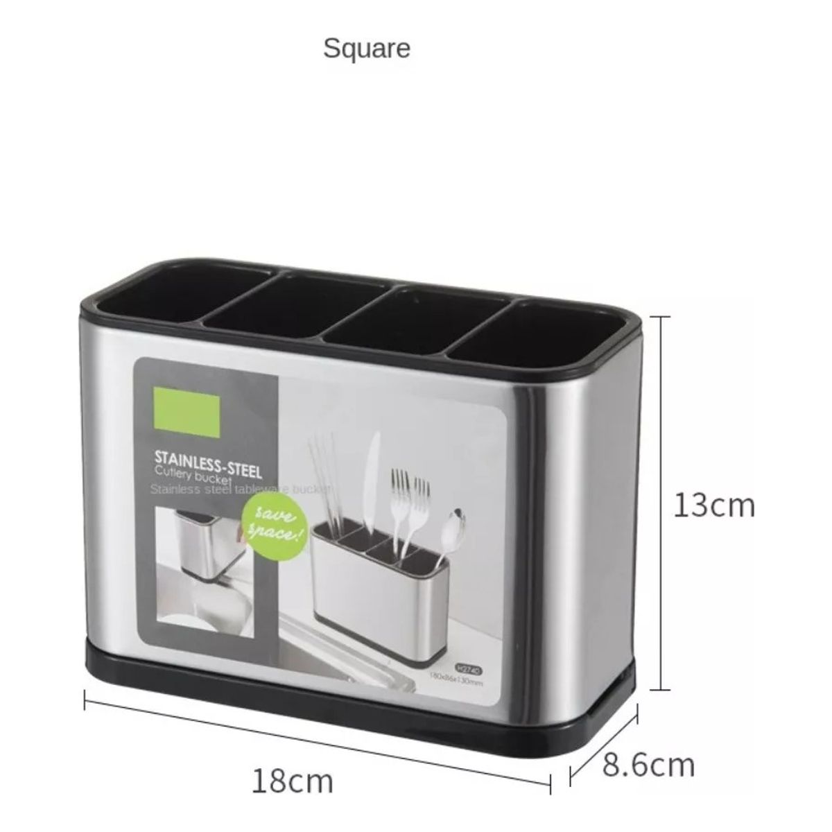 GENERICO - Escurridor Porta Cubiertos Acero