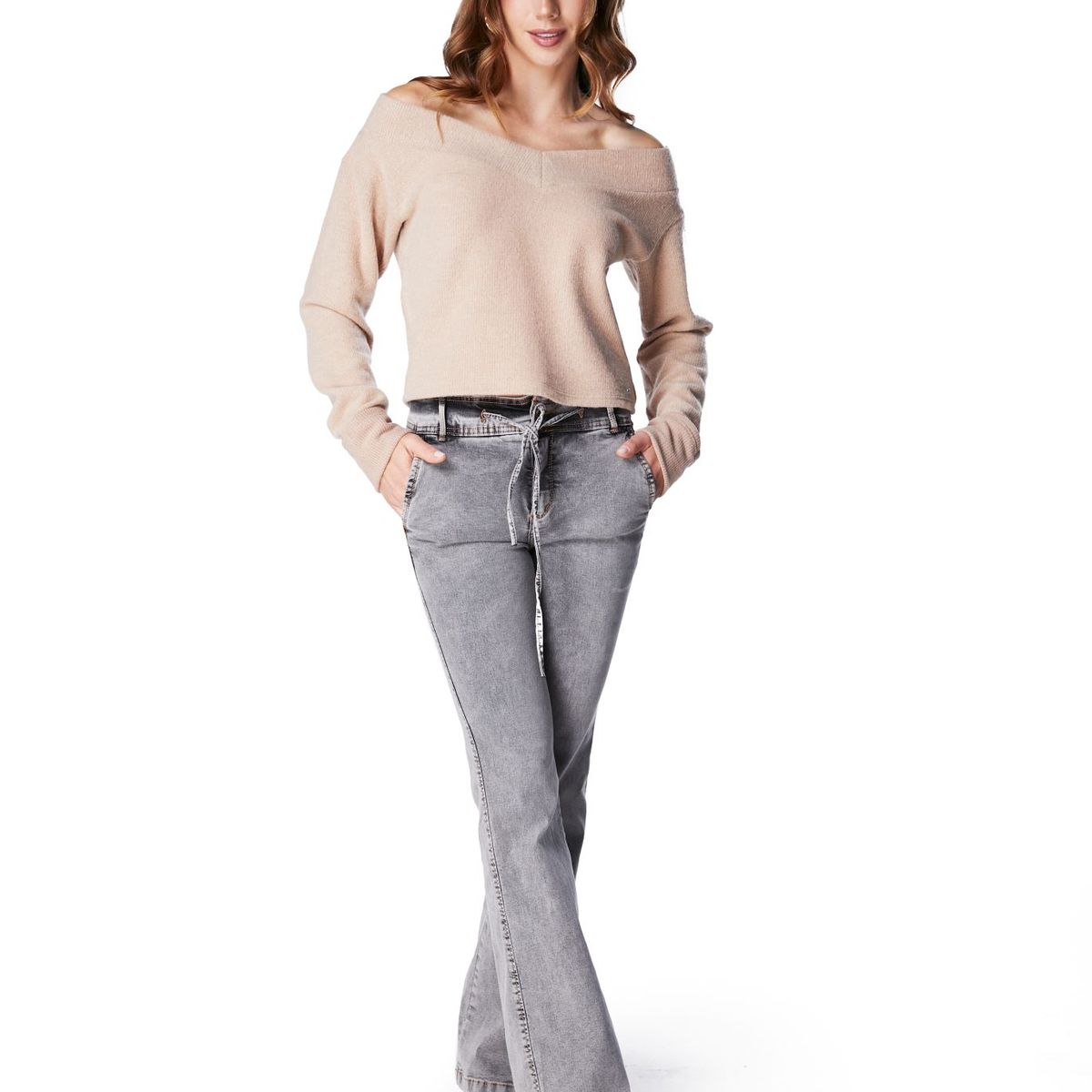 EFESIS - SWEATER JAN REGULAR MANGA ACAMPANADA C ROLL UP - Negro