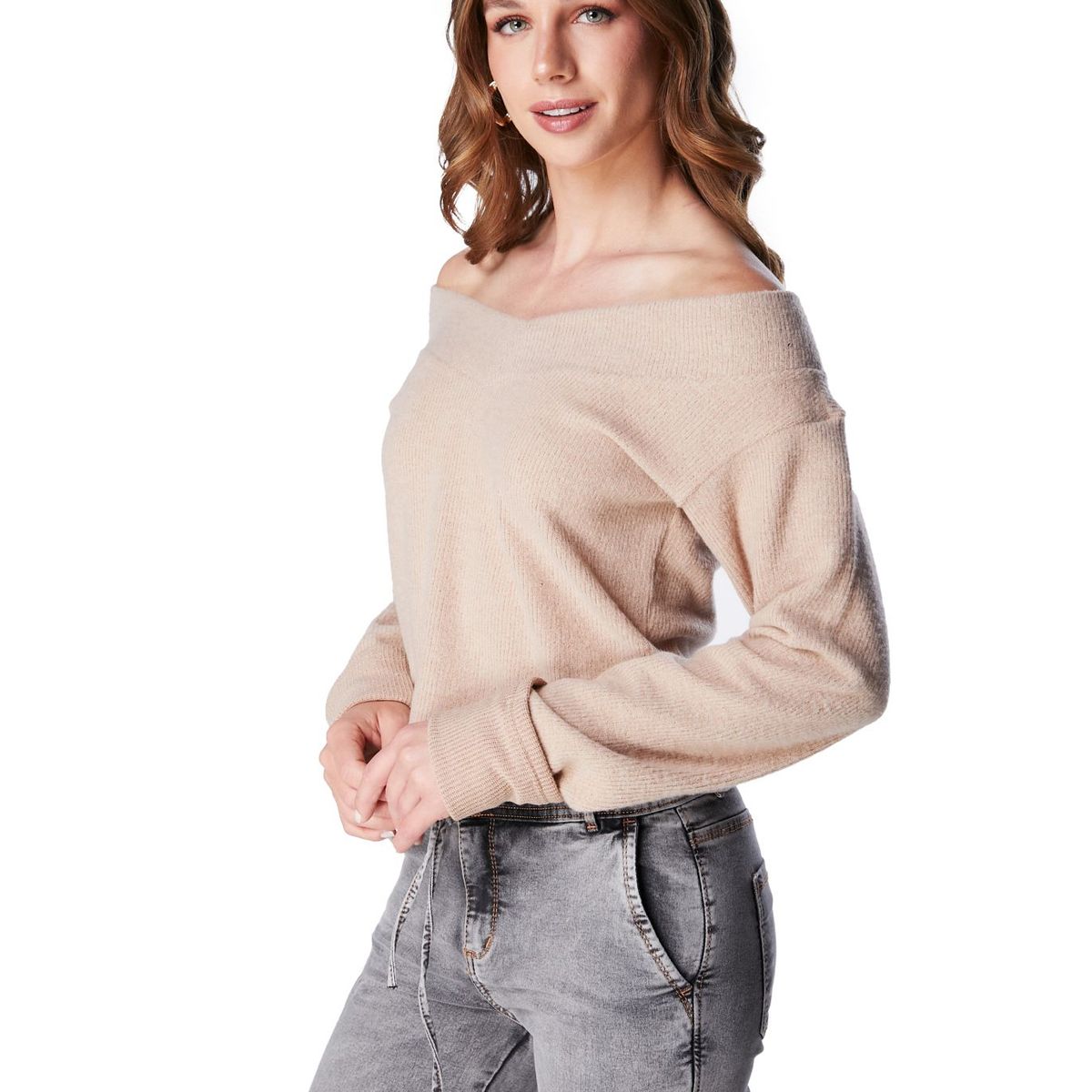 EFESIS - SWEATER JAN REGULAR MANGA ACAMPANADA C ROLL UP - Negro