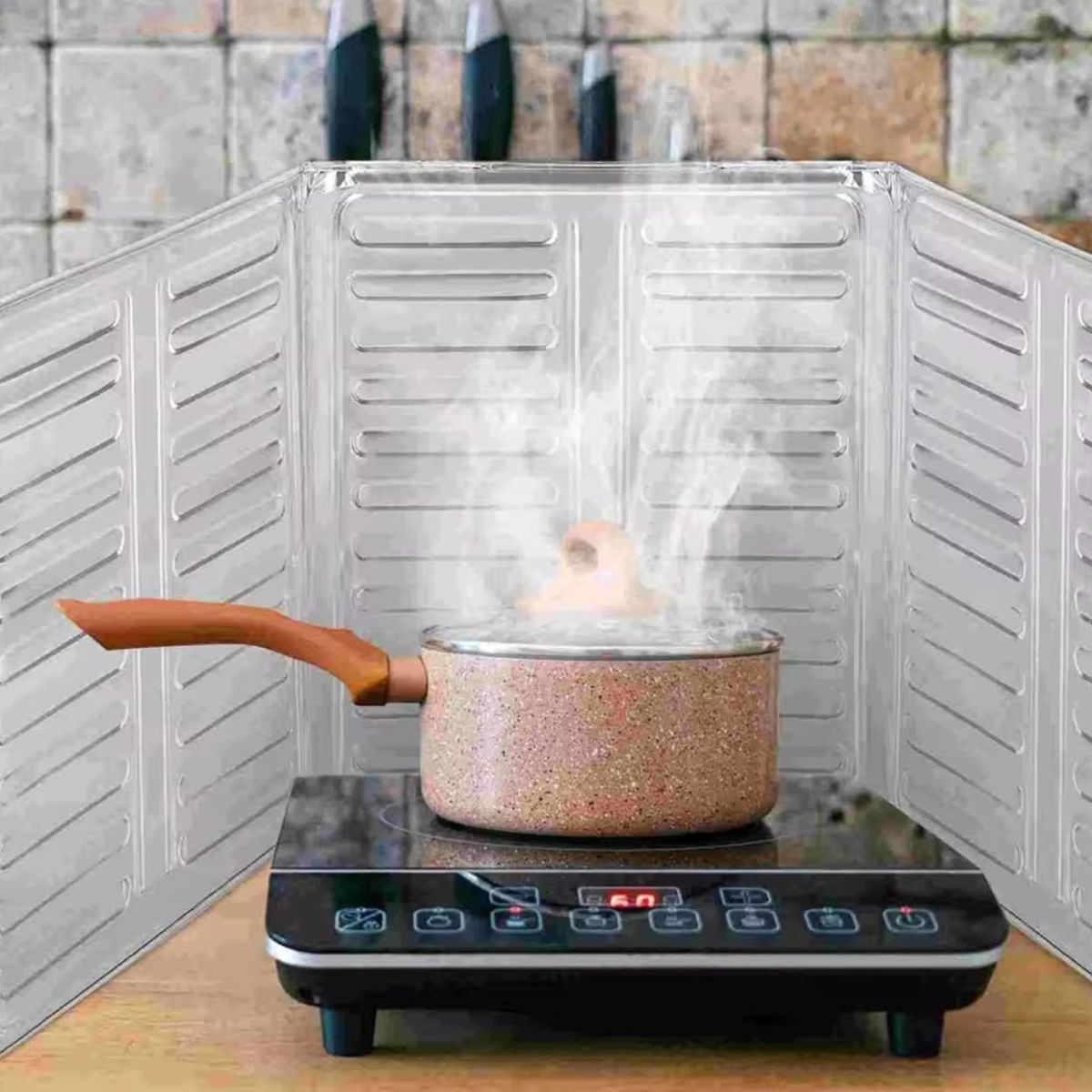 GENERICO - Protector Aluminio Anti Salpicaduras Aceite Viento