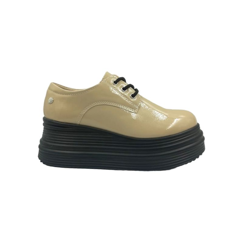 HERIEL - Zapatilla Beige Charol Plataforma Mujer