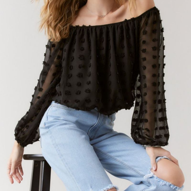 ARRAKASTA - Blusa hombros elasticados