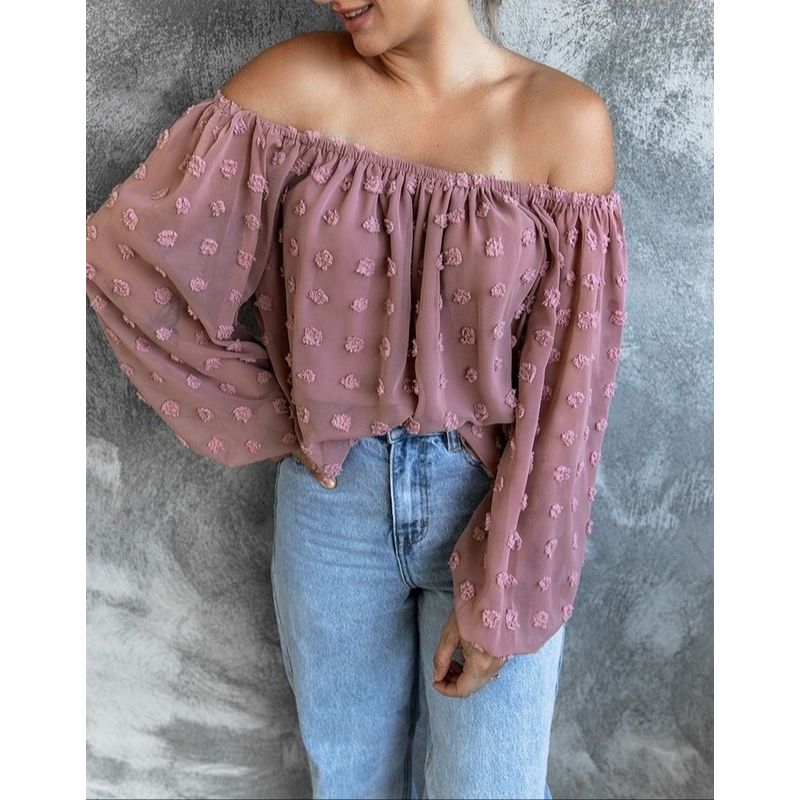ARRAKASTA - Blusa hombros elasticados