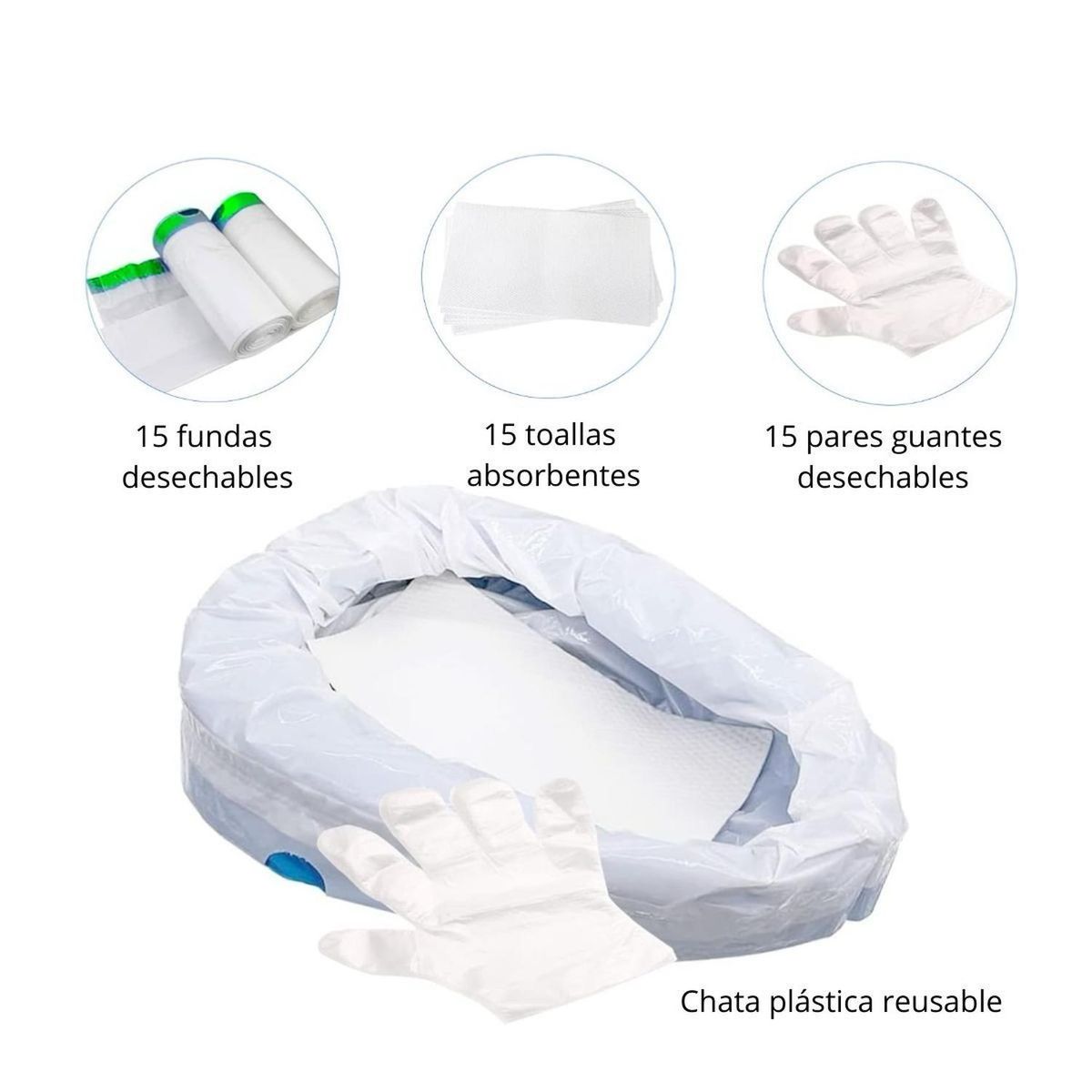 VELARDI - Kit de Chata Urinaria Antiderrame + Apósitos absorbentes