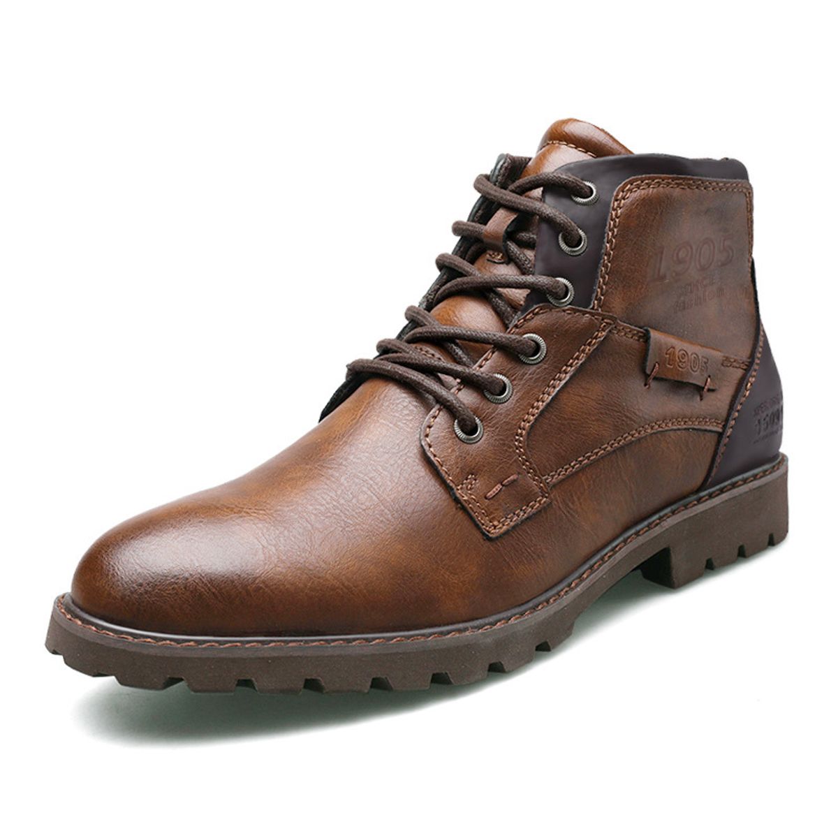 BLWOENS - Zapatos Botas de Martín para Hombre - Café