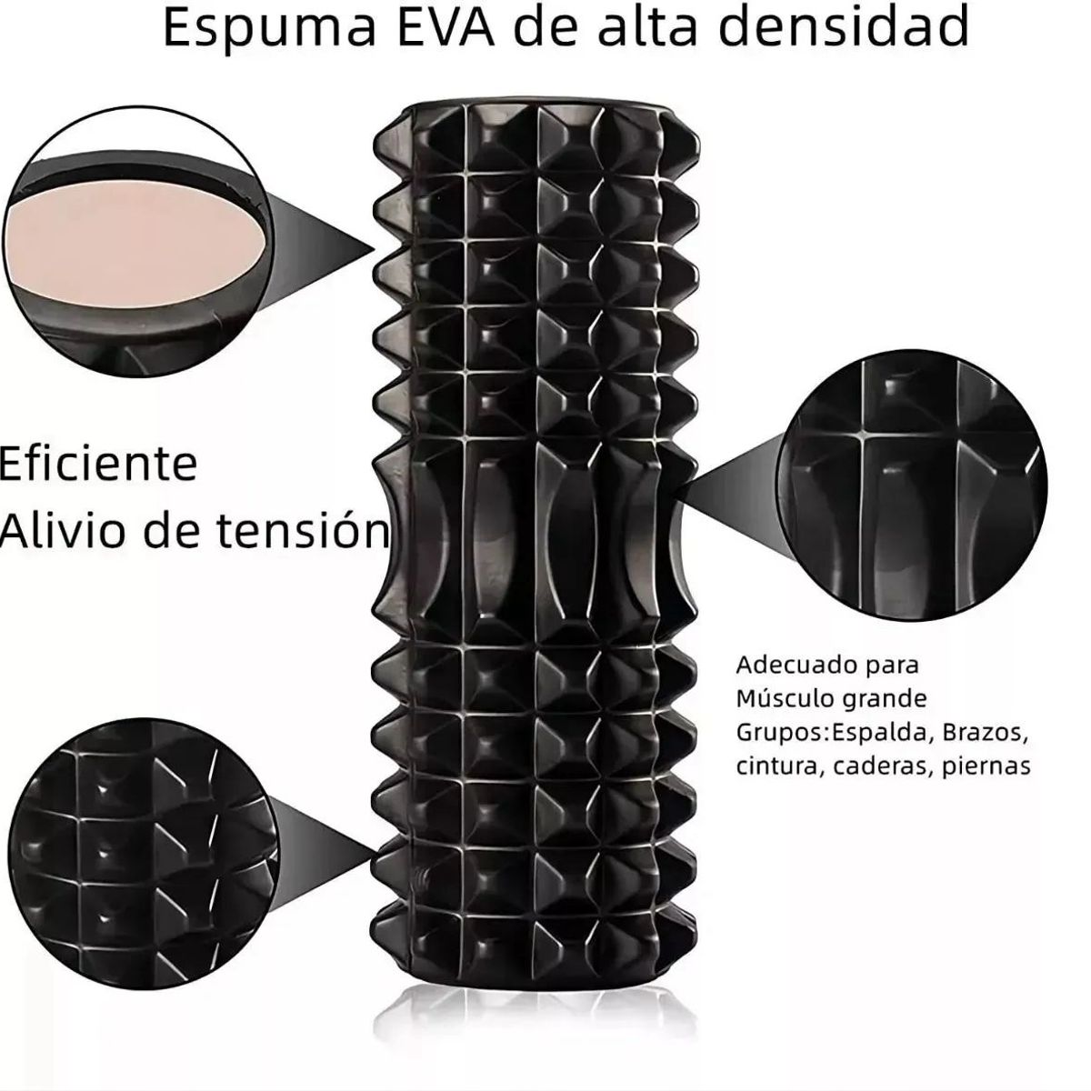 MOVI - Rodillo Rolo Yoga Pilates Gym Foam Roller Masaje 33 Cm