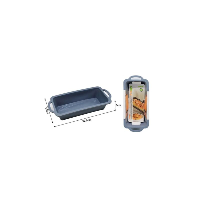 GENERICO - MOLDE RECTANGULAR DE SILICONA CON BORDES DE ACERO INOX 32CM