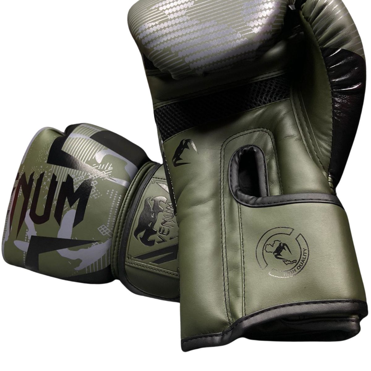 VENUM - GUANTES DE BOXEO MUAY THAI VENUM ELITE EVO KHAKI CAMO 12 OZ