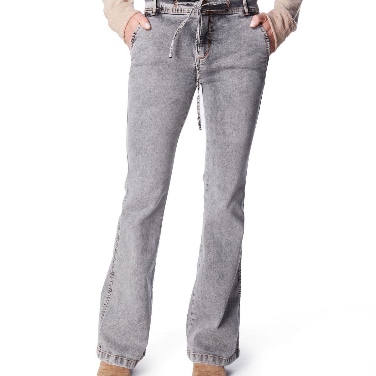 EFESIS - JEANS MACEIO FLARE PRETINA ANCHA C LAZO GRIS