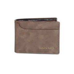 CARVEN - Billetera de hombre León café oscuro Paris