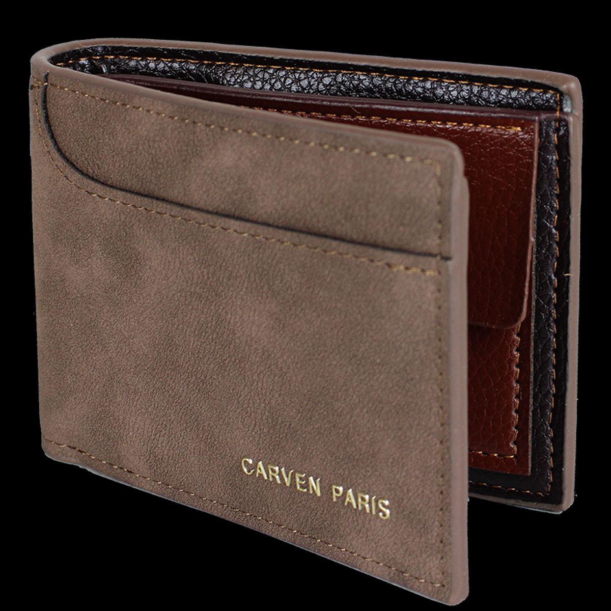 CARVEN - Billetera de hombre León café oscuro Carven Paris