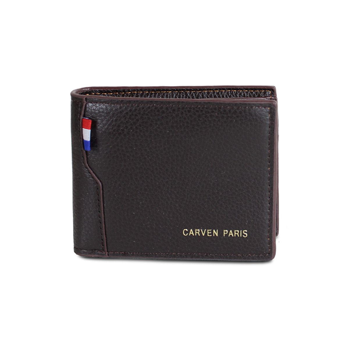 CARVEN - Billetera de hombre Matt café oscuro Carven Paris