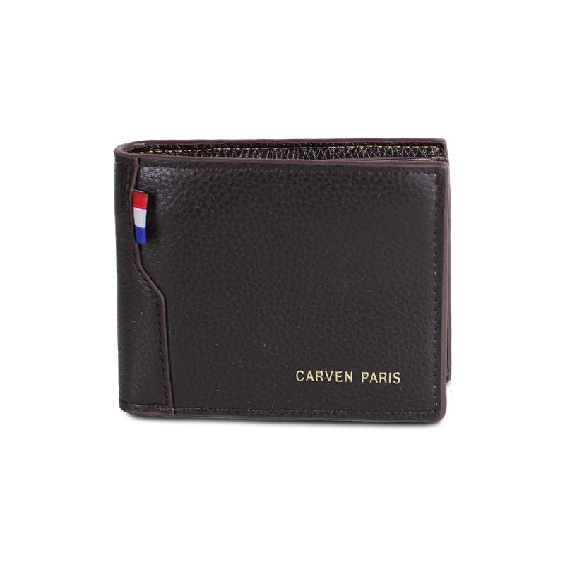 CARVEN - Billetera de hombre Matt café oscuro Carven Paris