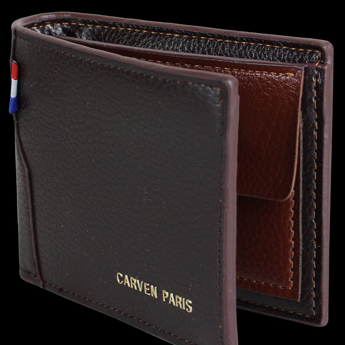 CARVEN - Billetera de hombre Matt café oscuro Carven Paris