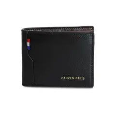 CARVEN - Billetera de hombre Matt negra Paris