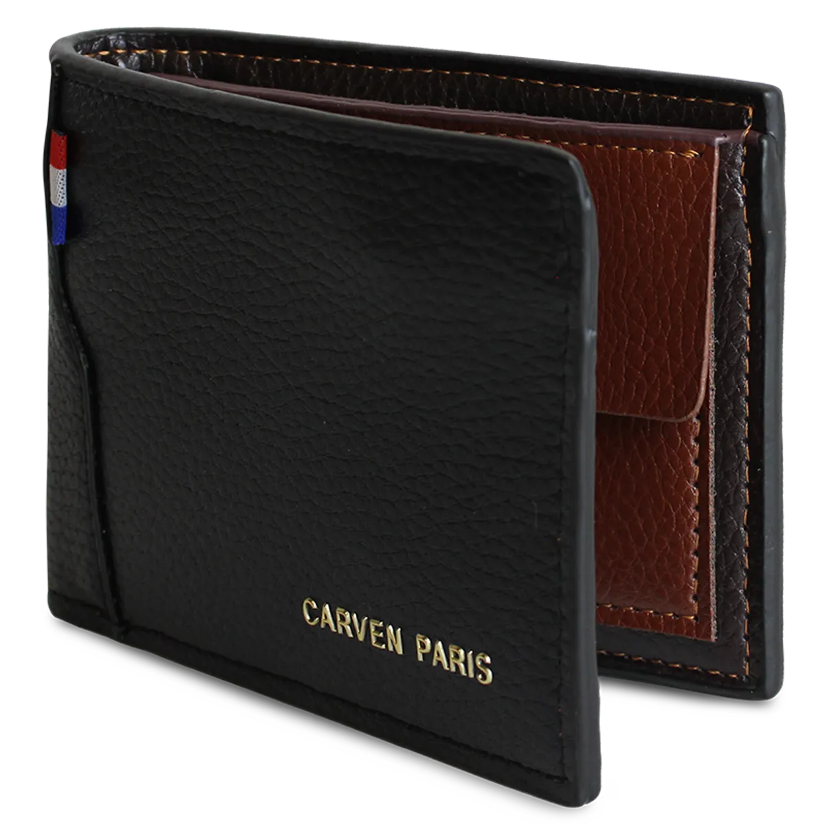 CARVEN - Billetera de hombre Matt negra Carven Paris