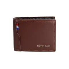 CARVEN - Billetera de hombre Matt café Paris