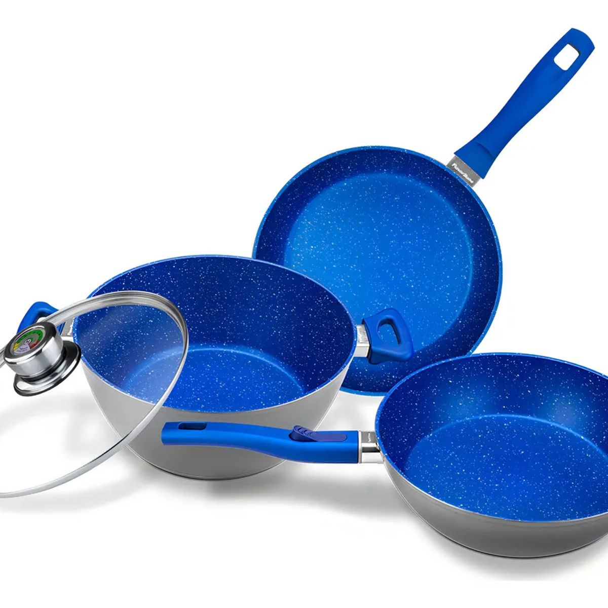 GENERICO - Flavorstone Batería Cocina Set 4p Antiadherente Zafiro Azul