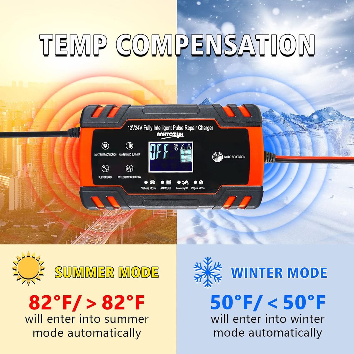 GENERICO - Rápida Cargador De Batería Auto Y Moto 12v 24v Inteligent