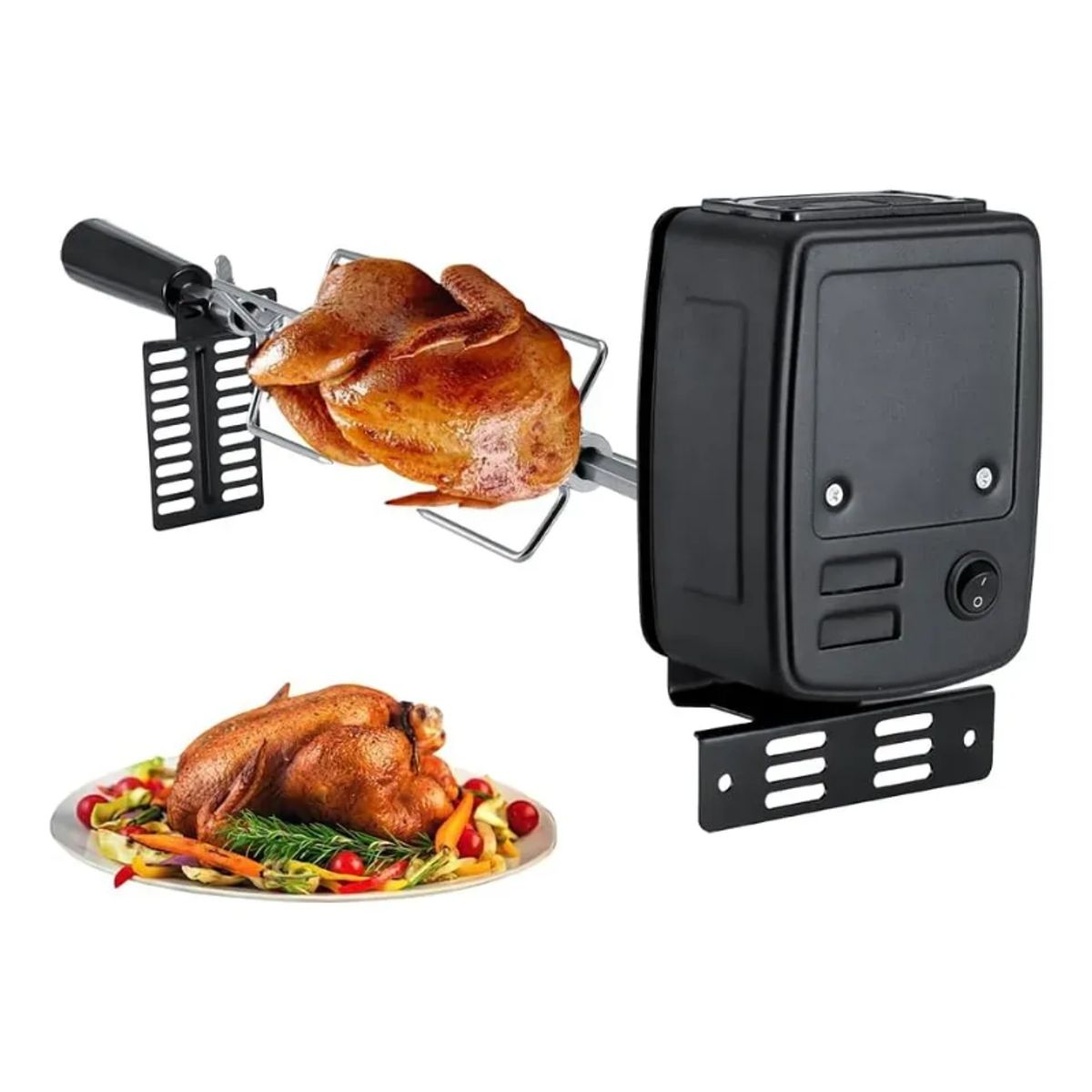 GENERICO - Kit De Asador De Parrilleros Con Motor Electrico 15kg