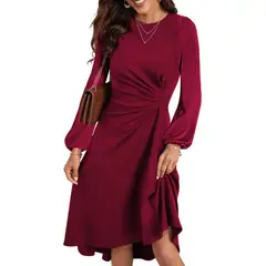 TIOZONEY - Vestido de cóctel con mangas de media caña