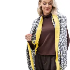 TIOZONEY - Bufanda de mujer con estampado de leopardo