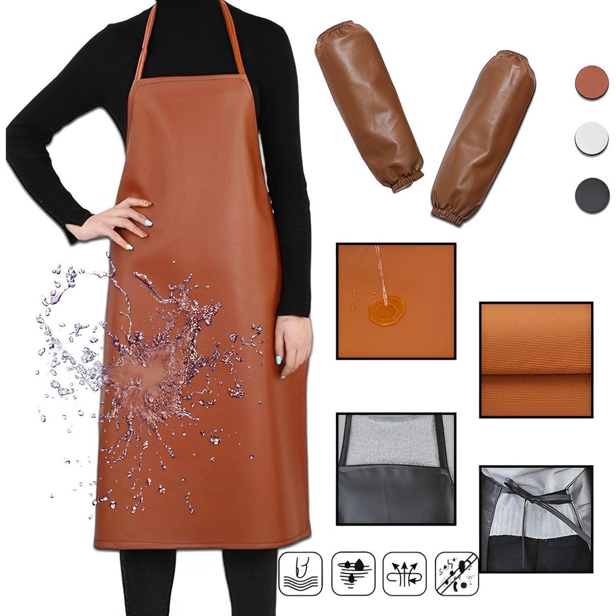 EDWINAYY - Ropa De Trabajo Impermeable Delantal Delantales Cocina