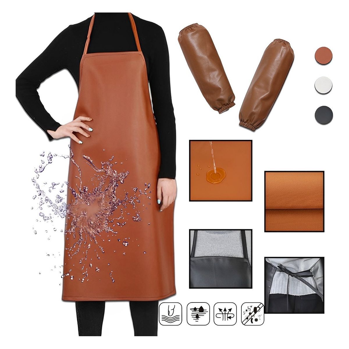 EDWINAYY - Ropa De Trabajo Impermeable Delantal Delantales Cocina