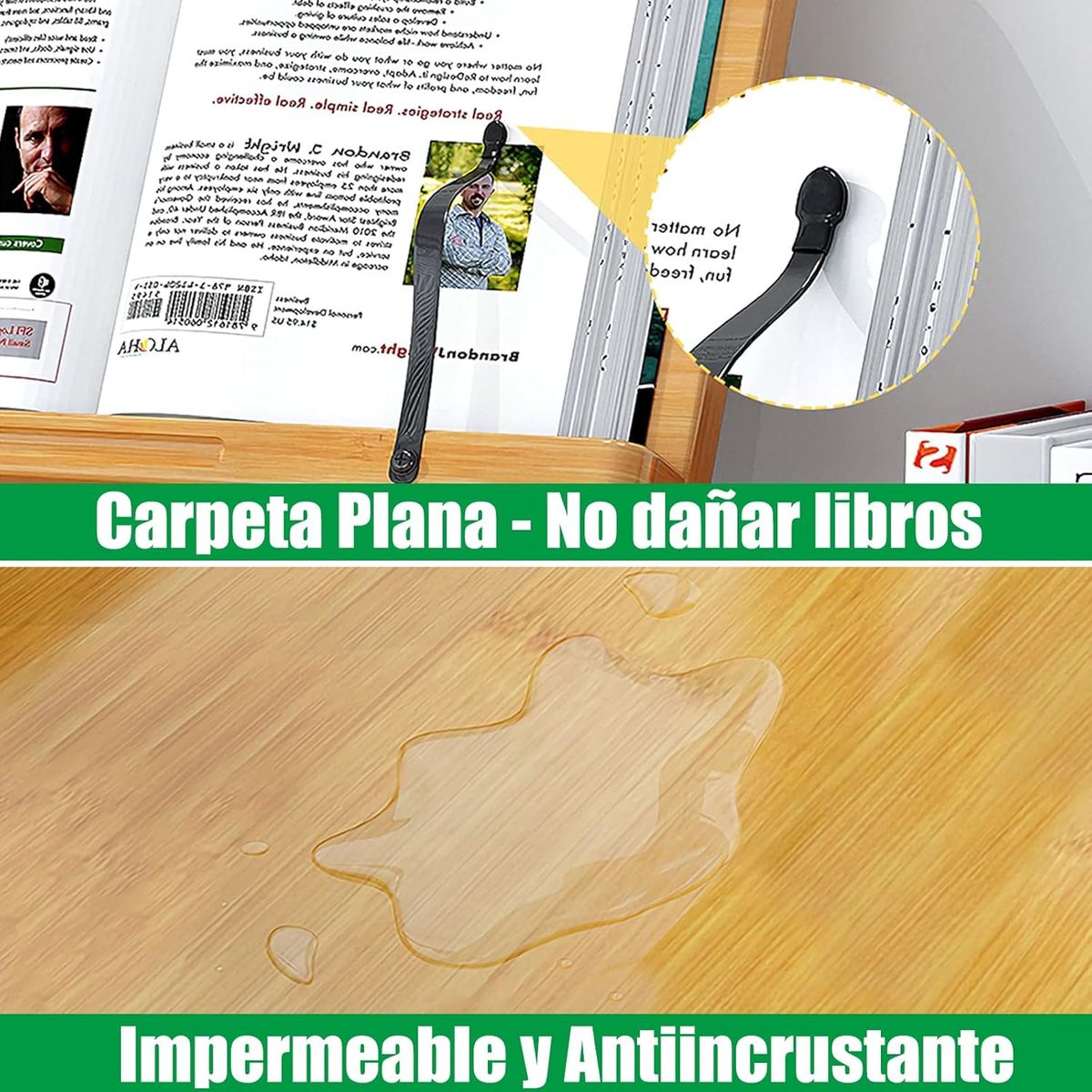 KUANGYE - Plegable Escritorio Música Soporte Libro De Cocina 28cmx20cm