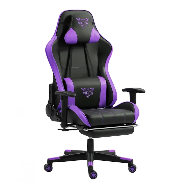 Silla Gamer Premium ES900 Reclinable 180 Reposabrazos 2D -Violeta Violeta