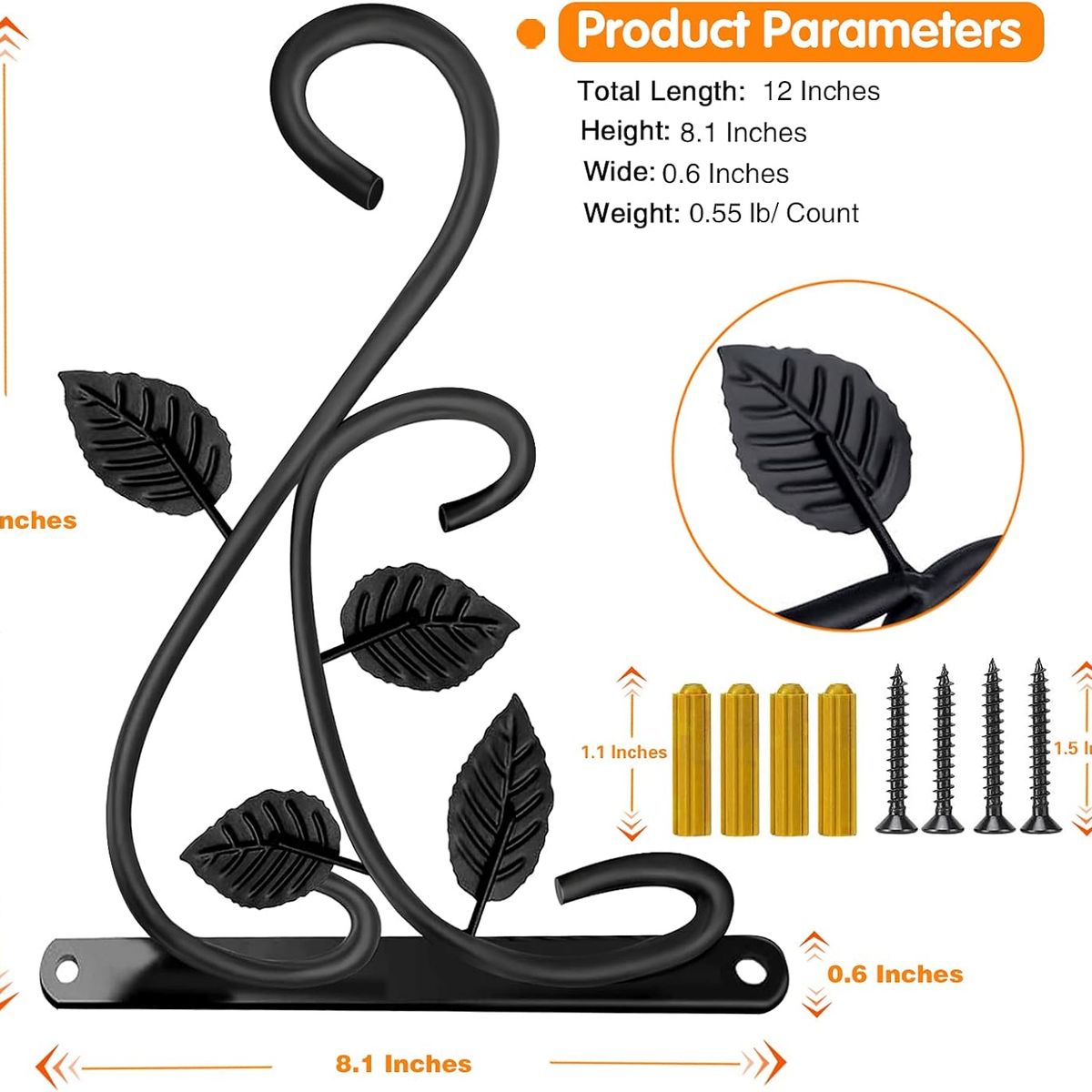 KUANGYE - 2 Ganchos De Pared Para Colgar Plantas En Macetas