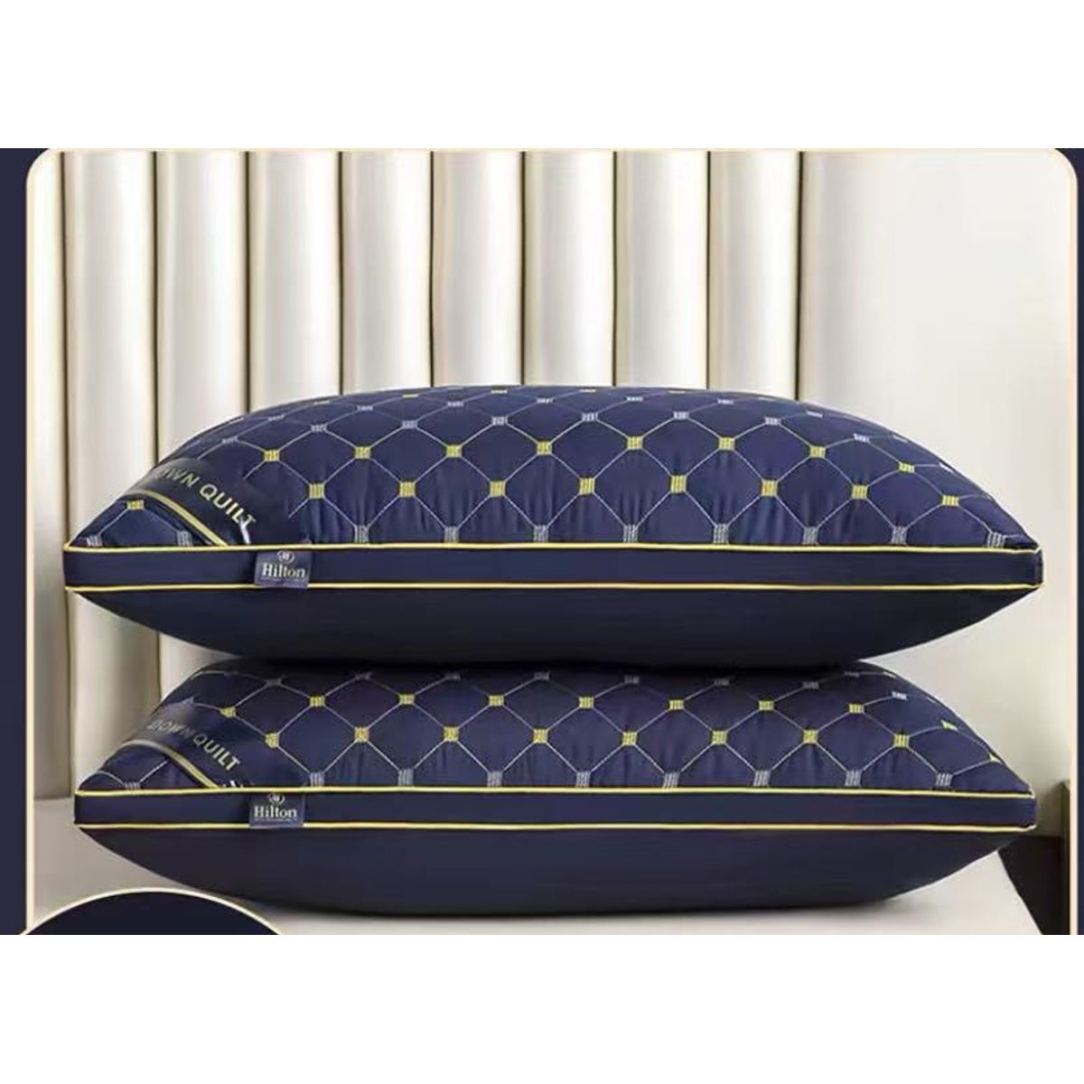 GENERICO - Pack de 2 Almohadas Premium Hipoalergenicas  Azul