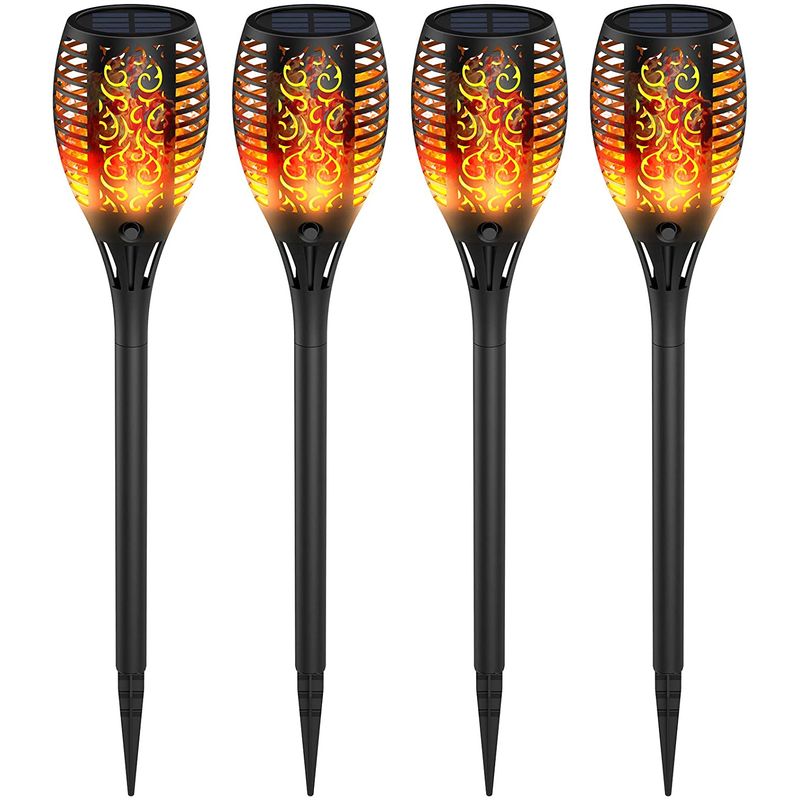 HOME NEAT - 4 Unidades Llama Luz Solar de Exterior para Jardín 4 Pack 33 LED