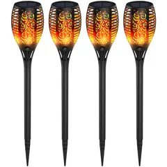 HOME NEAT - 4 Unidades Llama Luz Solar de Exterior para Jardín 4 Pack 33 LED