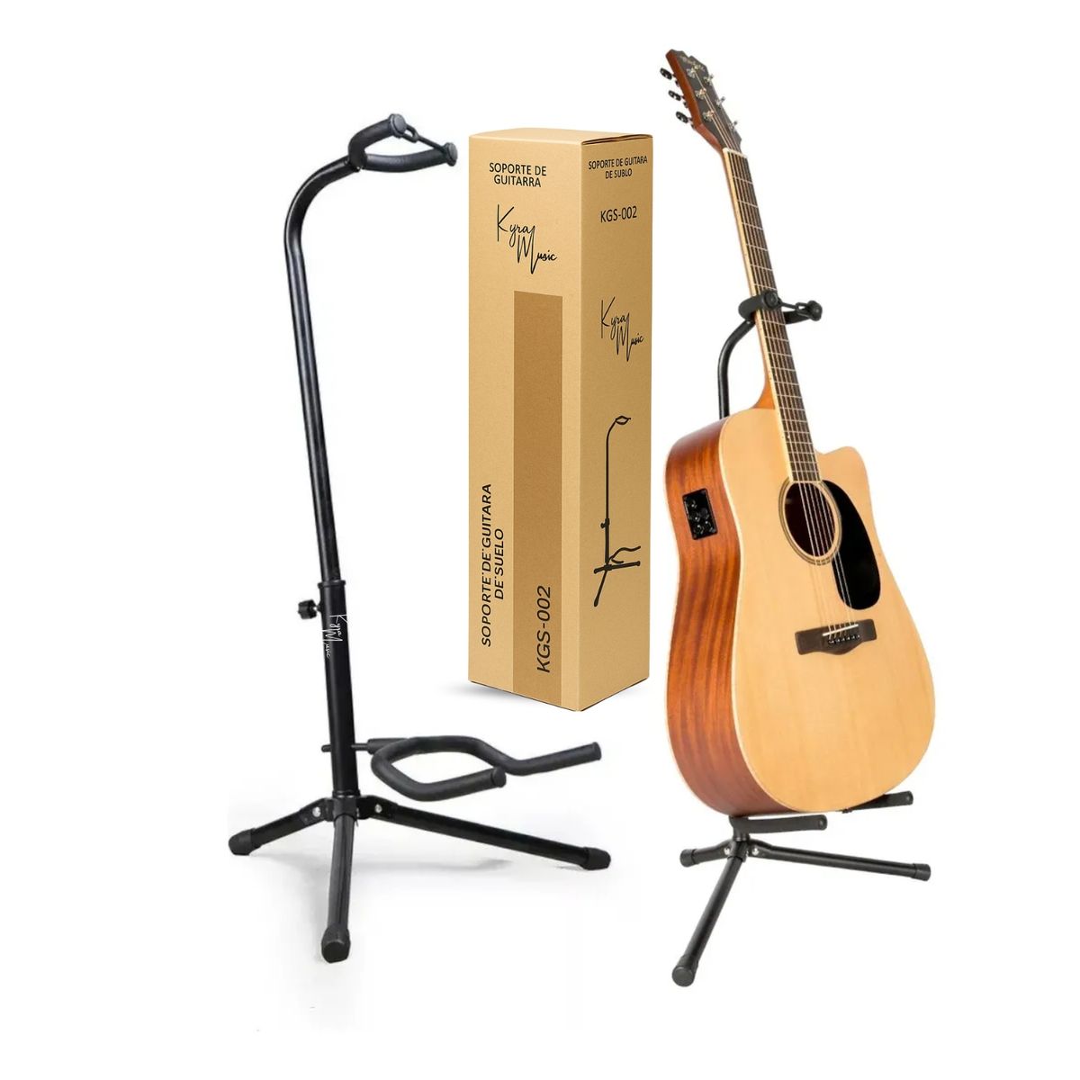 GENERICO - Atril Guitarra Acustica Electrica Bajo Soporte Acolchado Kyra