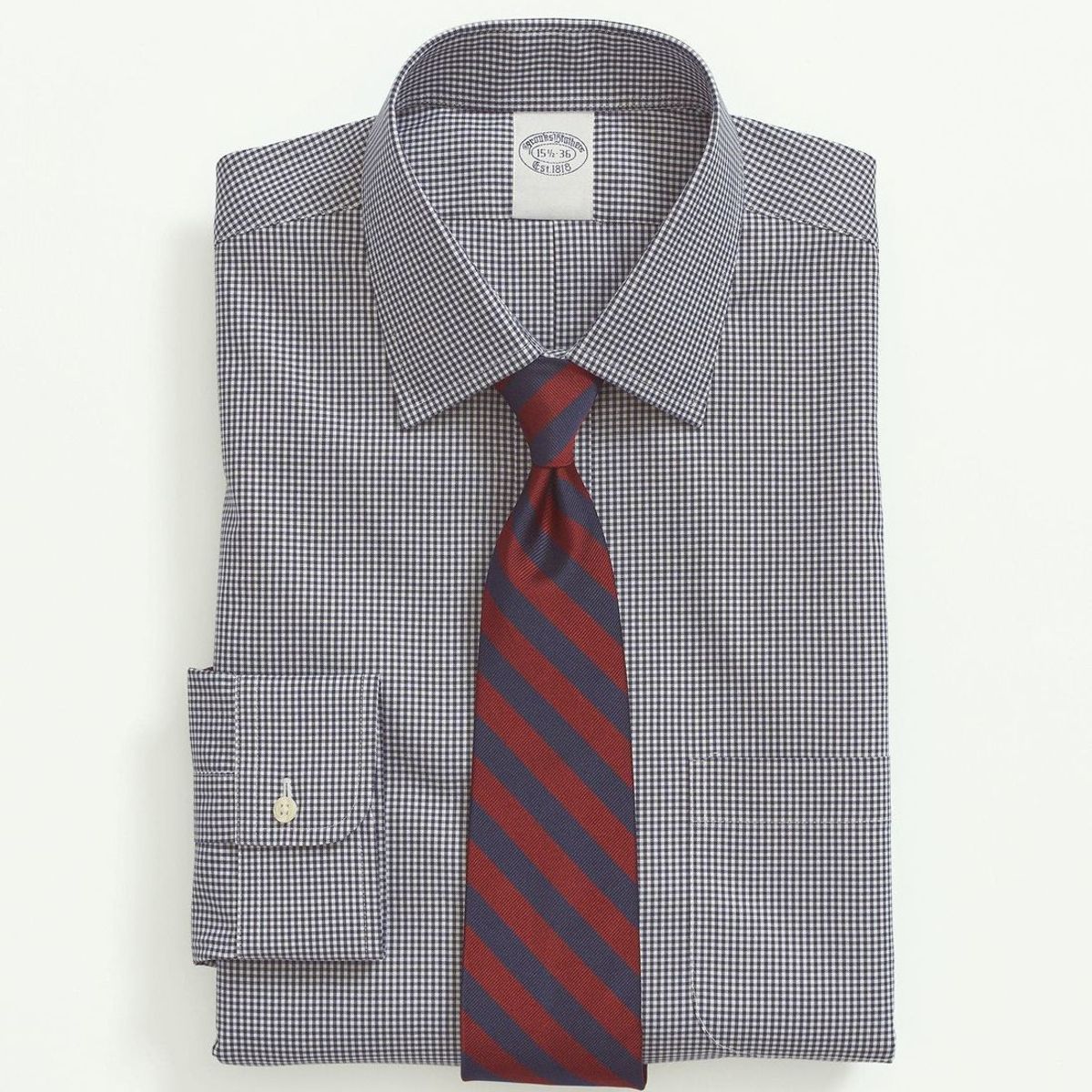 BROOKS BROTHERS - Camisa Hombre Ds Ni Sppt Ain Reg - Gingham Azul Brooks Brothers