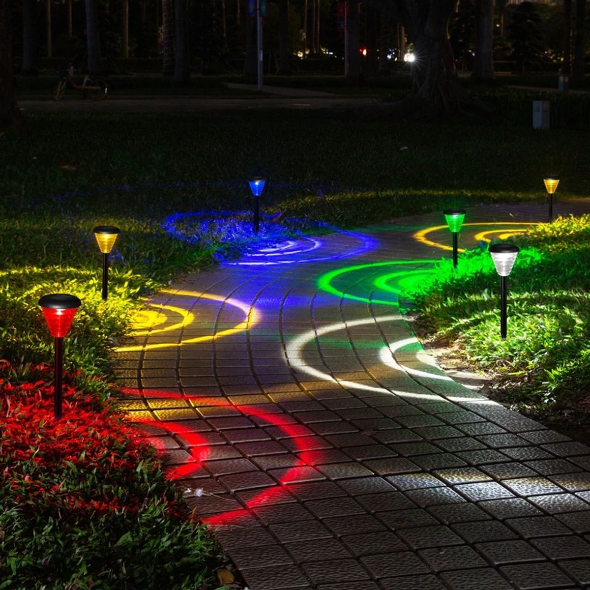 HOME NEAT - 2 Unidades Camino solar Luces LED Paisaje Multicolor+cálido