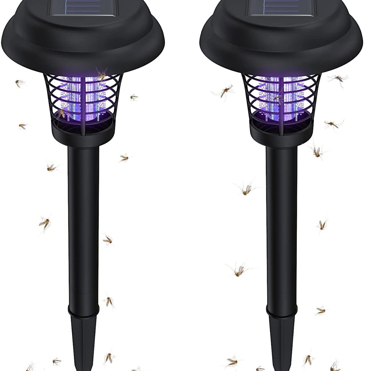 HOME NEAT - 2 Unidades Eliminador de insectos solar LED Para exteriores Bug Zapper