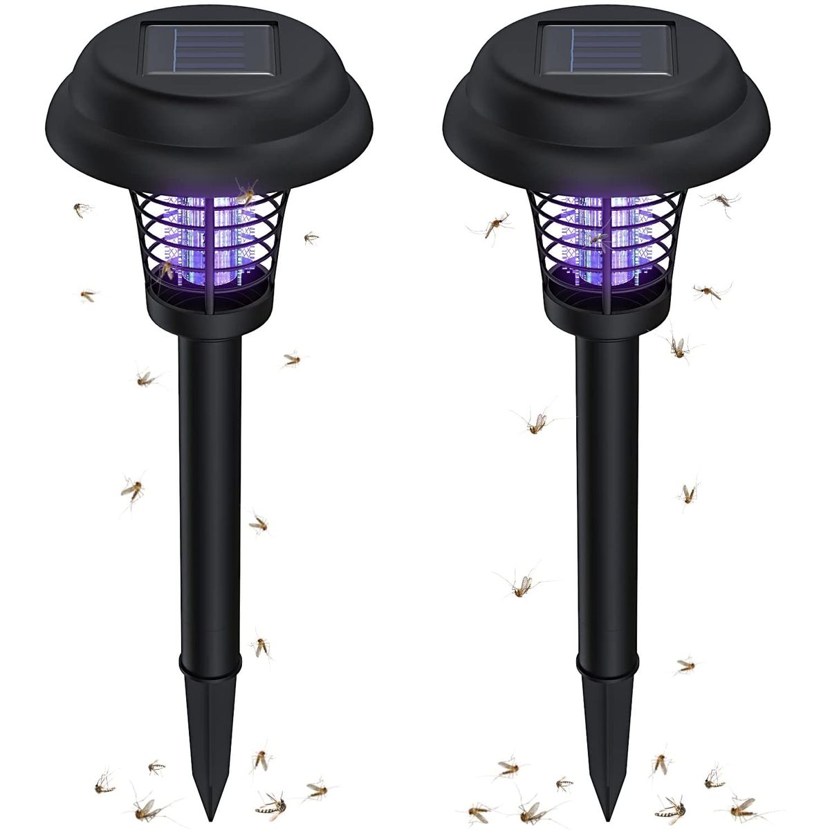 HOME NEAT - 2 Unidades Eliminador de insectos solar LED Para exteriores Bug Zapper