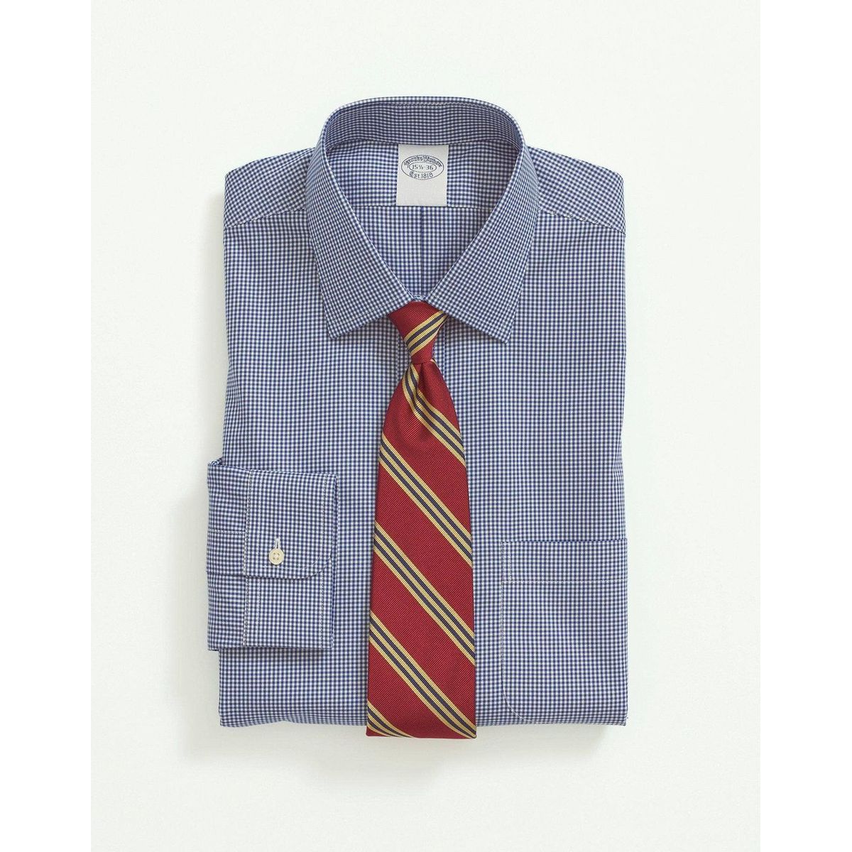 BROOKS BROTHERS - Camisa Hombre Ds Ni Sppt Ain Reg - Gingham Azul Brooks Brothers