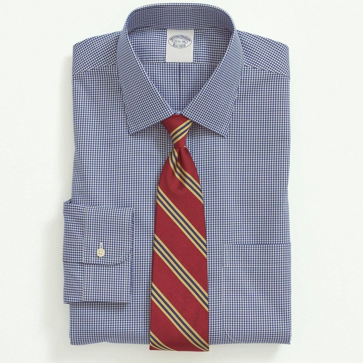 BROOKS BROTHERS - Camisa Hombre Ds Ni Sppt Ain Reg - Gingham Azul Brooks Brothers