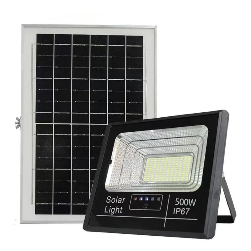 MUNDO MAGIA - 500w Foco Reflector Solar Exterior Color Negro Luz Blanco