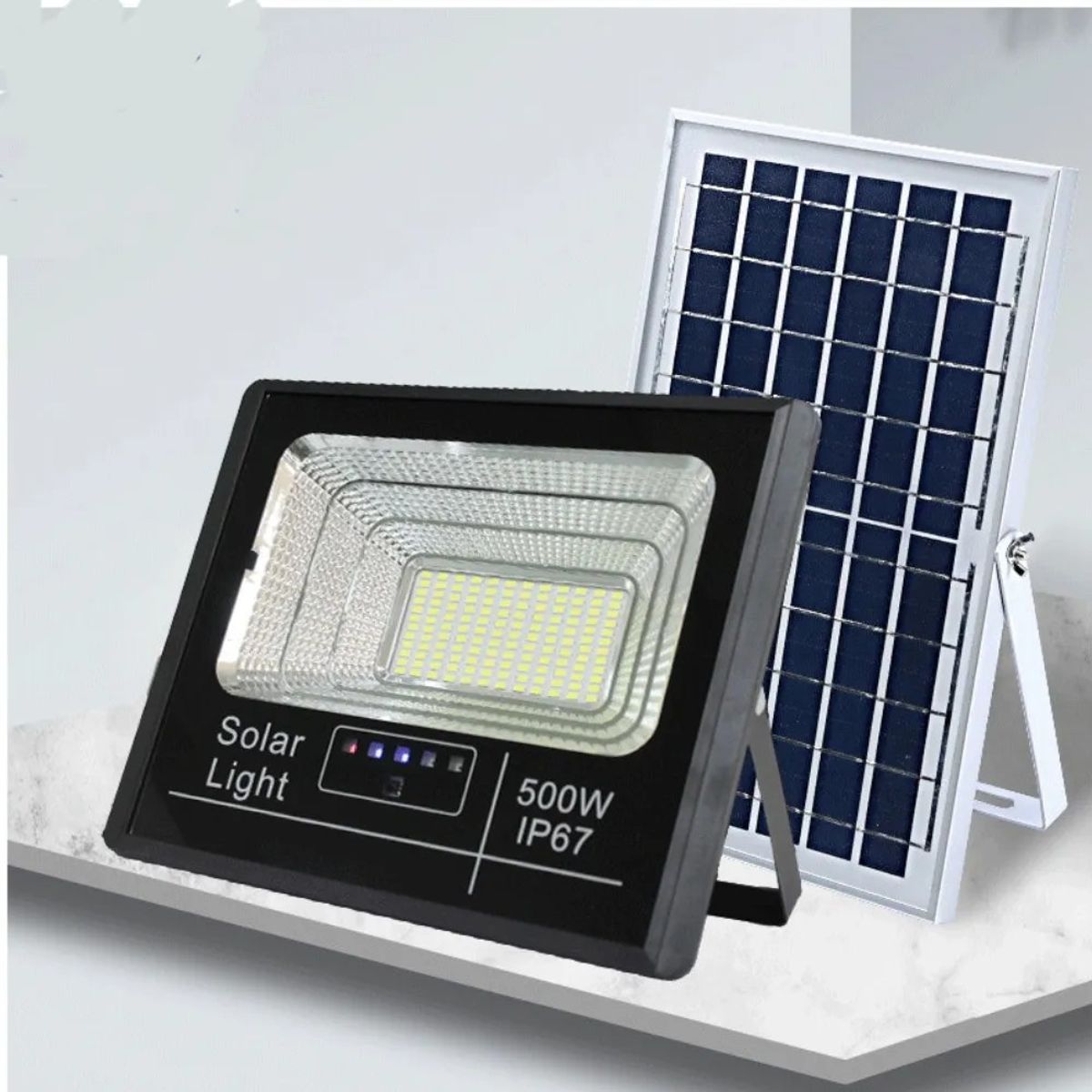 500w Foco Reflector Solar Exterior Color Negro Luz Blanco, marca MUNDO MAGIA - Foto 2